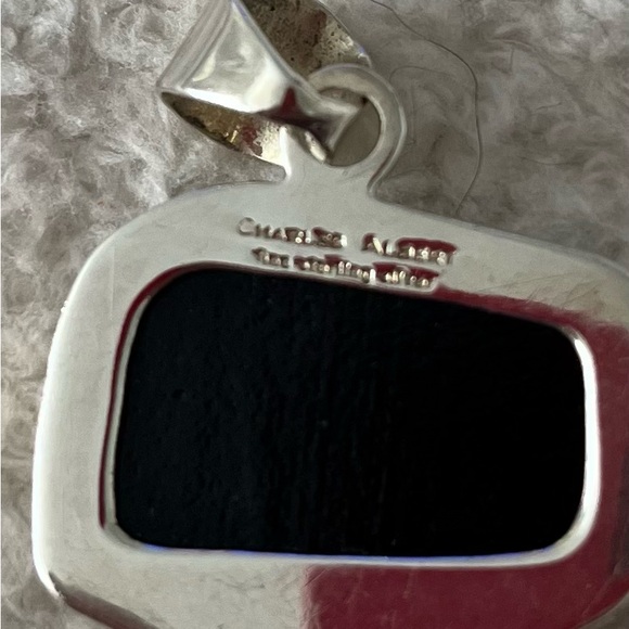 DICHROIC GLASS AMETHYST STERLING SILVER DESIGNER SIGNED PENDANT 16” SNAKE CHAIN - Picture 4 of 8